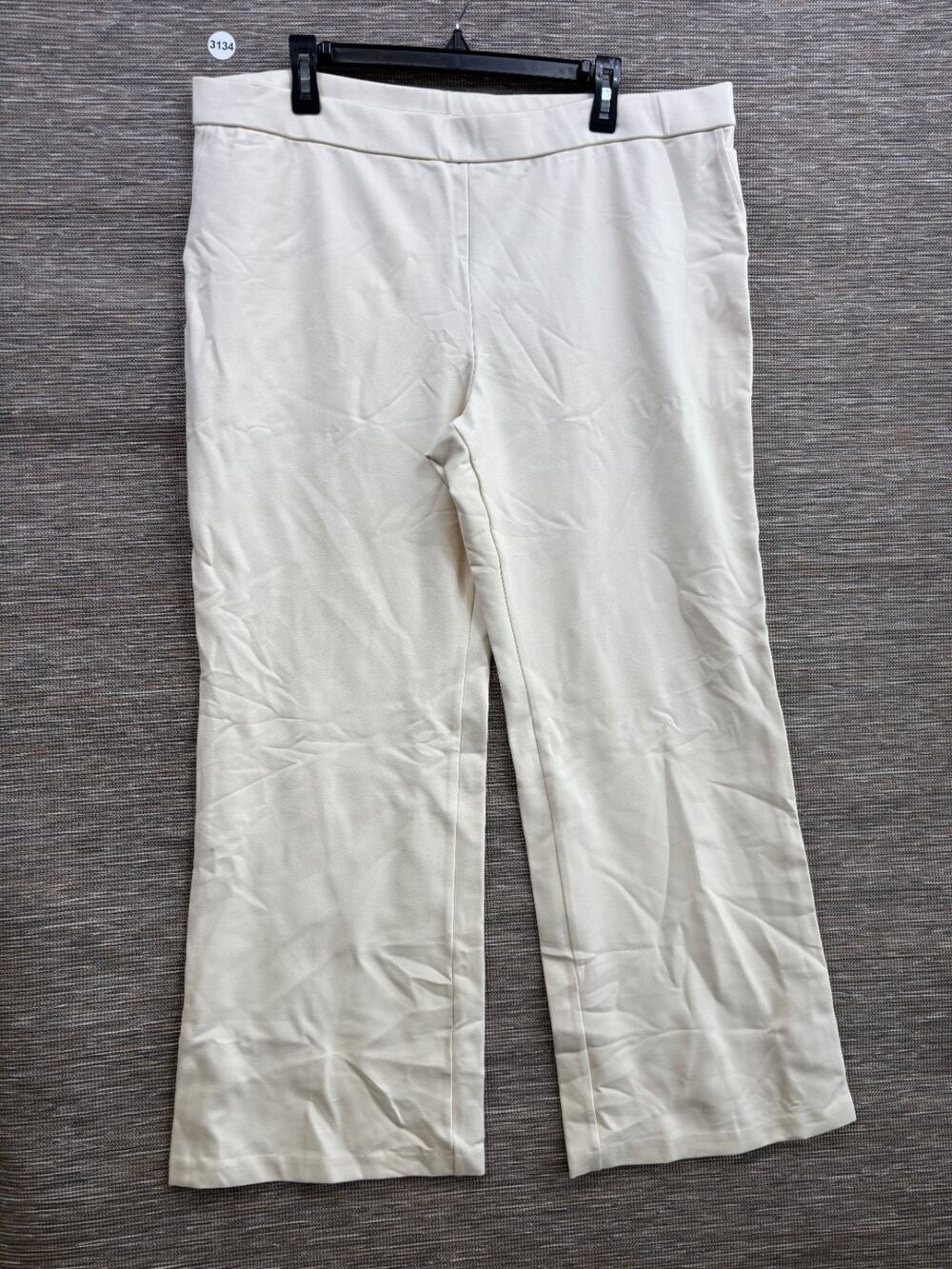 Dennis Basso Regular Ponte Knit Boot Cut Women Size XL Whip Cream High Rise NEW